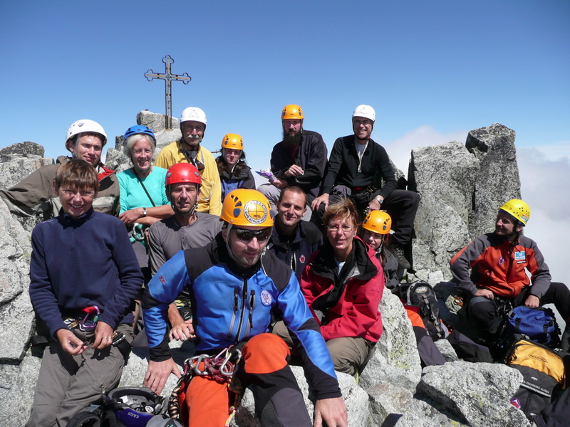 Des français, des slovaques, des tchèques, des polonais, un roumain au sommet du Gerlach, point culminant de la Slavaquie